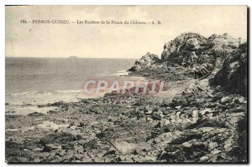 Perros-Guirec — Ansicht der Felsen von Pointe du Château — A. B. - Vorderseite