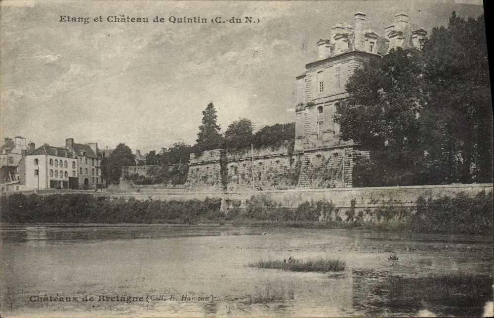 Vijver en Kasteel van Quintin (C.-du N.) — Kastelen van Bretagne — uitgever B. Hamonte - Voorkant