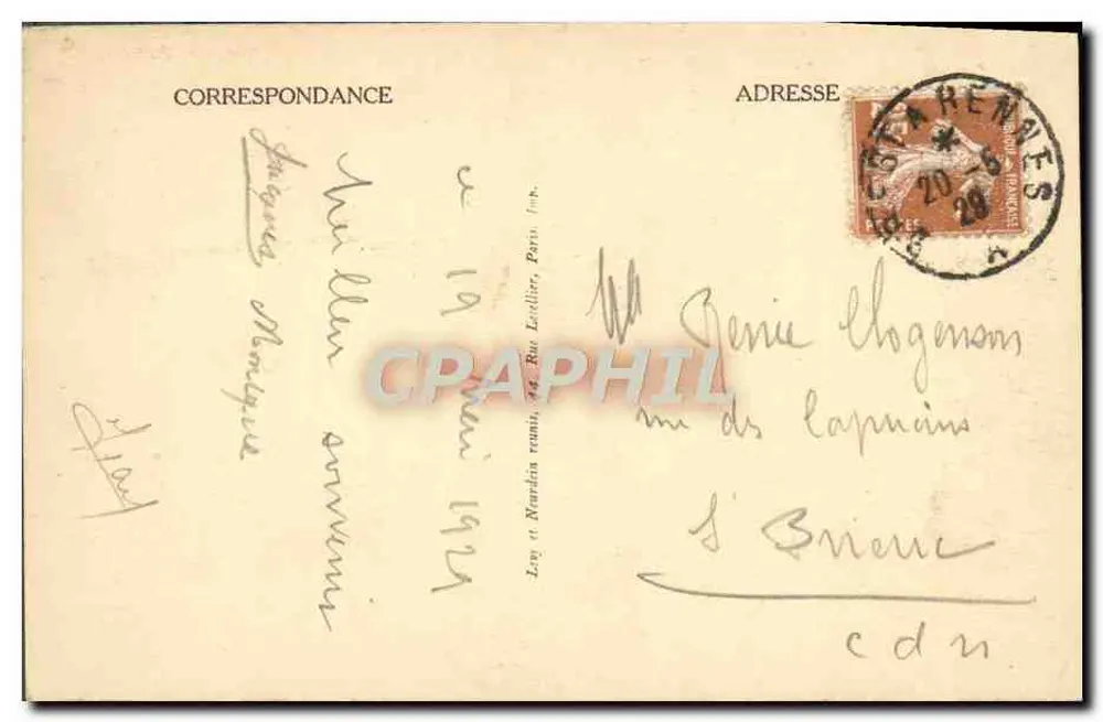 Quimper — A Catedral — Portal Ocidental — LL - Verso