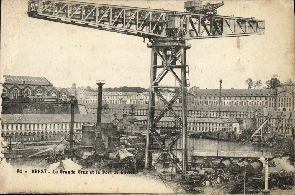 Brest - Die Große Krane und der Kriegshafen — Arnaud et Nozaïs, Nantes, n°80 - Vorderseite