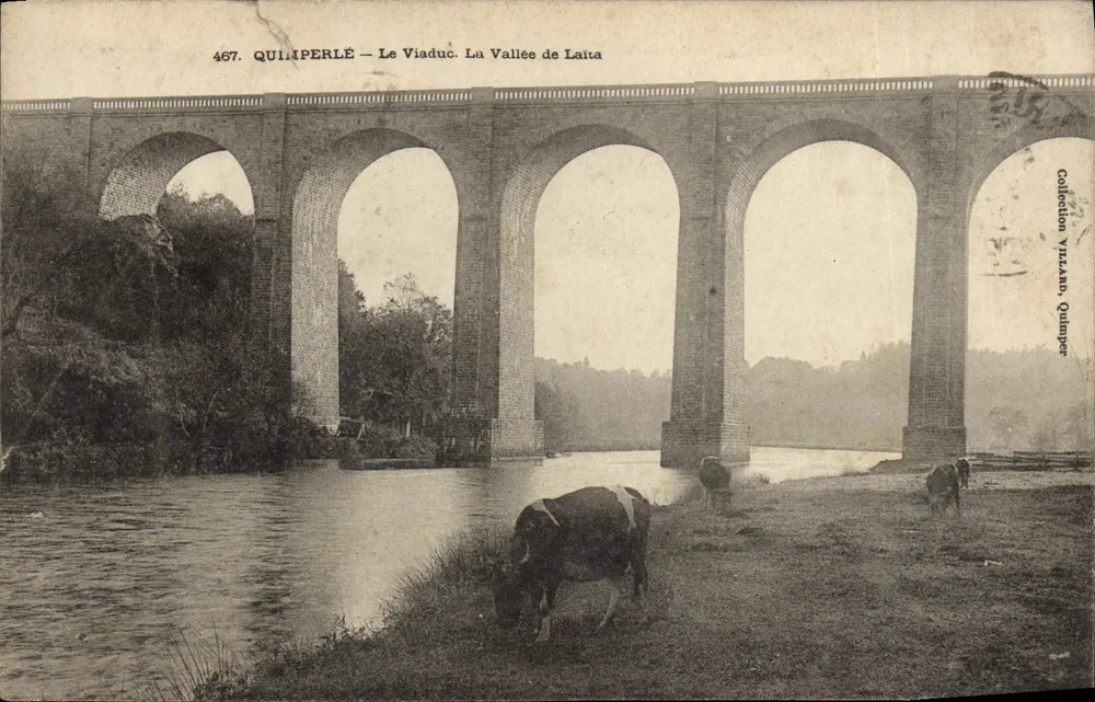 Quimperlé — El Viaducto de la Vallée de Laita — Colección VILARDE, Quimper - Anverso
