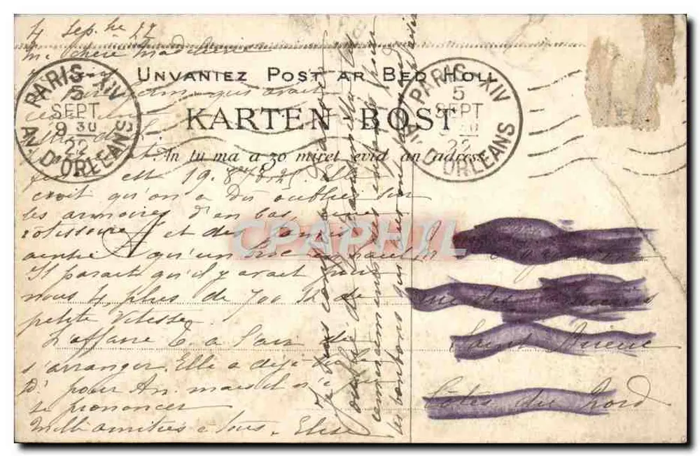 Quimperlé — El Viaducto de la Vallée de Laita — Colección VILARDE, Quimper - Reverso