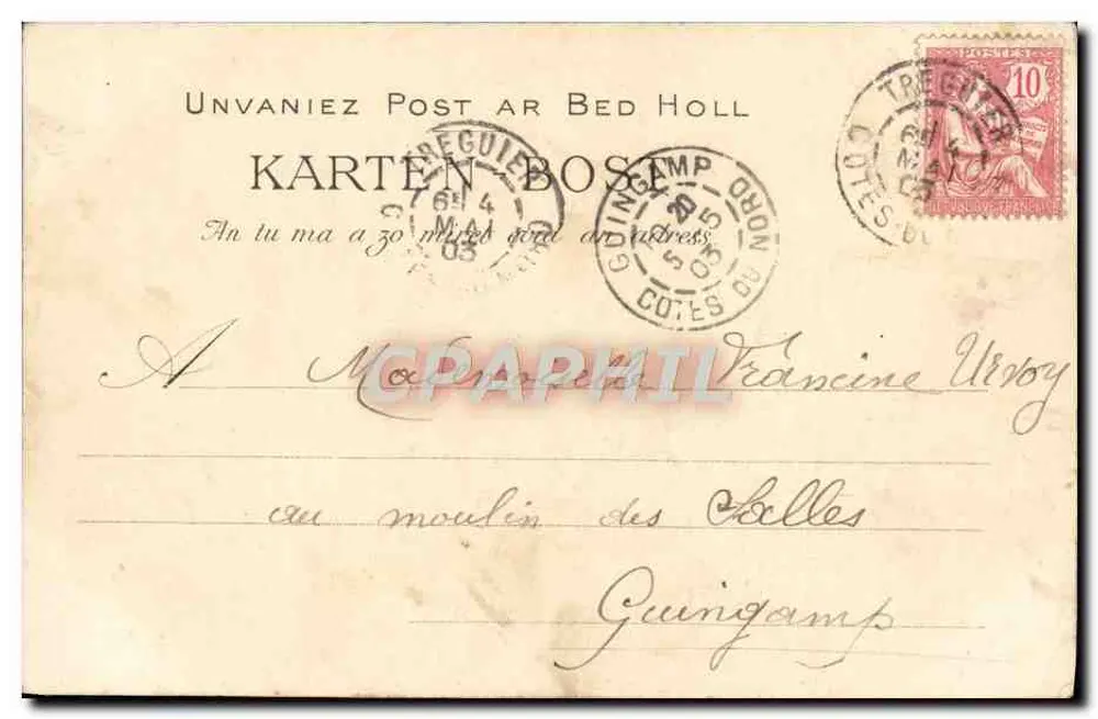 Quimper - O Monte Frugy — editor desconhecido, n° 19 - Verso