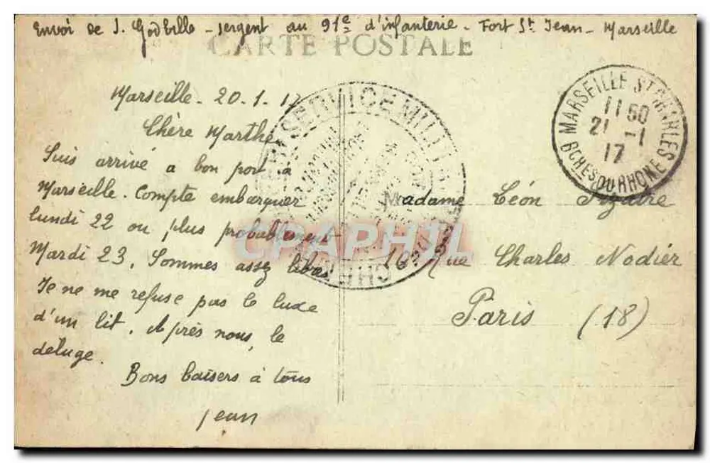 Marselha - O Palácio Longchamp - P.B. - Verso