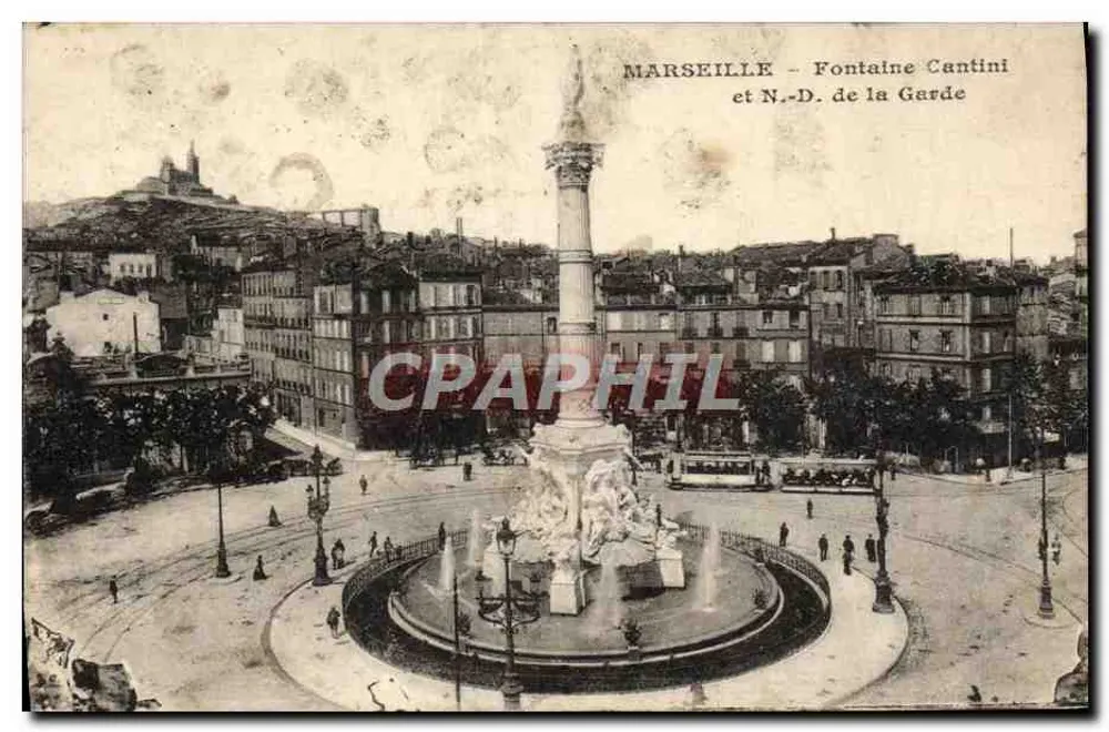 Marseille - Fontaine Cantini und Notre-Dame de la Garde - Vorderseite