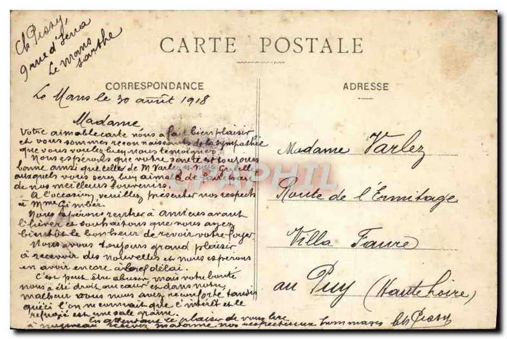 Le Mans - Plac Prefektury — wydawca nieznany, numer seryjny nieodczytalny - Rewers