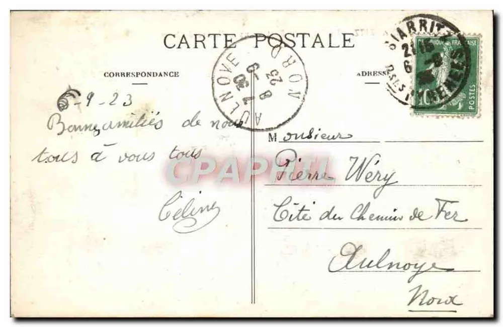 Biarritz - Die Plage du Port-Vieux zur Badezeit — B. J. My, n°9 - Rückseite