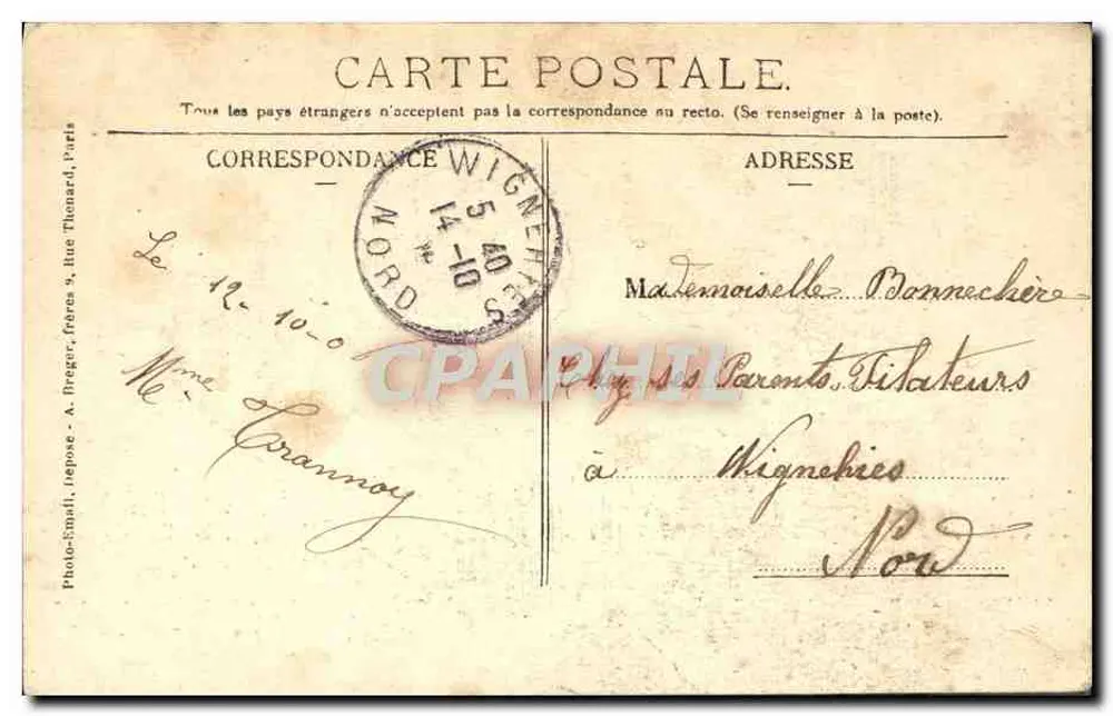 Arras — La Cathédrale — Entrée principale — J. Elloy, imp.-édit. - Rückseite