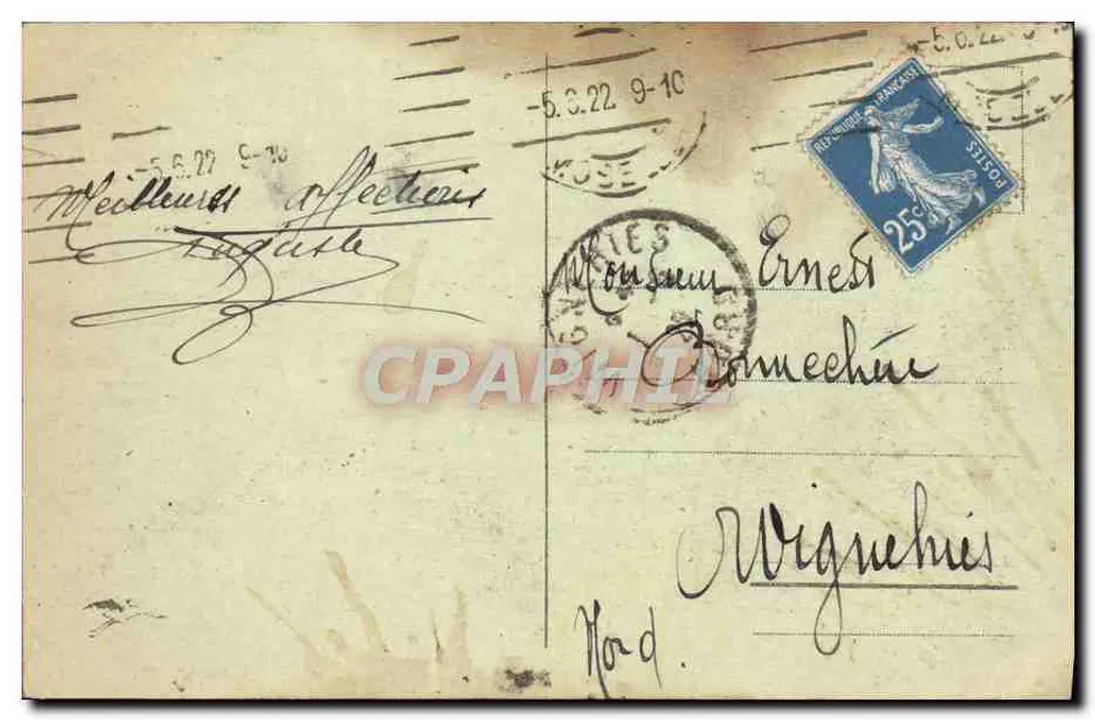 Metz - Quartier des Vallières — éditeur Ch. Bergeret, Strasbourg, n° 182 - Verso