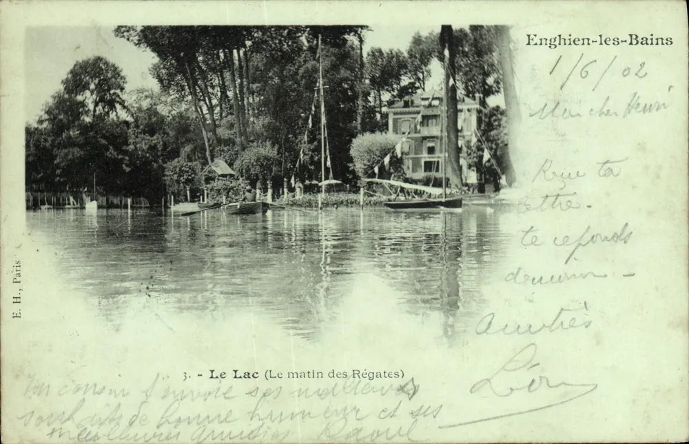 Enghien-les-Bains — Der See (Der Morgen der Regatten) — E.H., Paris, Nr. 3 - Vorderseite