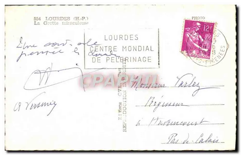 Nossa Senhora de Lourdes — Grotta miracolosa — Edições C.V.E. n°554 - Verso