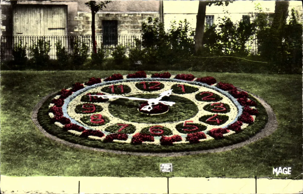 Blütenuhr im Garten — Edition J. Derenne, Paris - Vorderseite