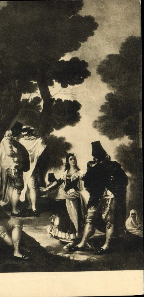 La Maja y los Embozados — F. Goya — Museo del Prado, Serie 771 - Vorderseite