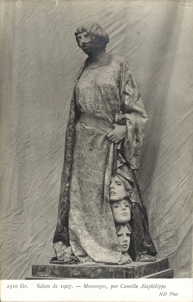 Statue 'Lügen' — Salon 1907 — von Camille Alapbilippe, ND Phot - Vorderseite