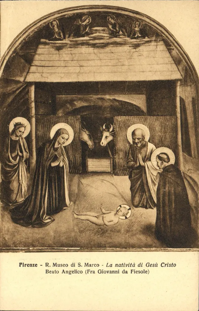Nativity of Jesus Christ — Fresko von Fra Giovanni da Fiesole — Museum San Marco, Florenz - Vorderseite