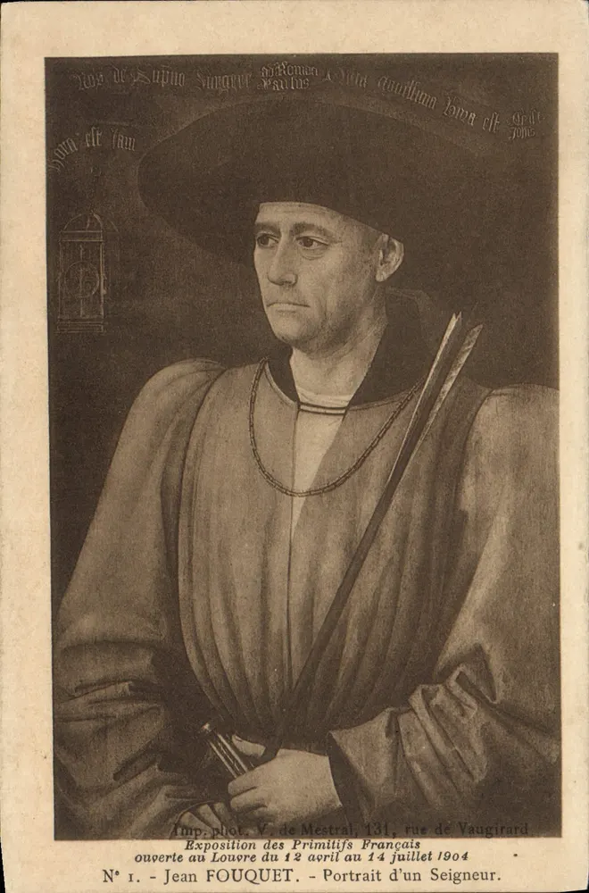 Jean Fouquet — Portrait eines Lords — Ausstellung der französischen Primitiven, Louvre, 12. April bis 14. Juli 1904, Imp. V. de Mestral, 131 rue de Vaugirard - Vorderseite