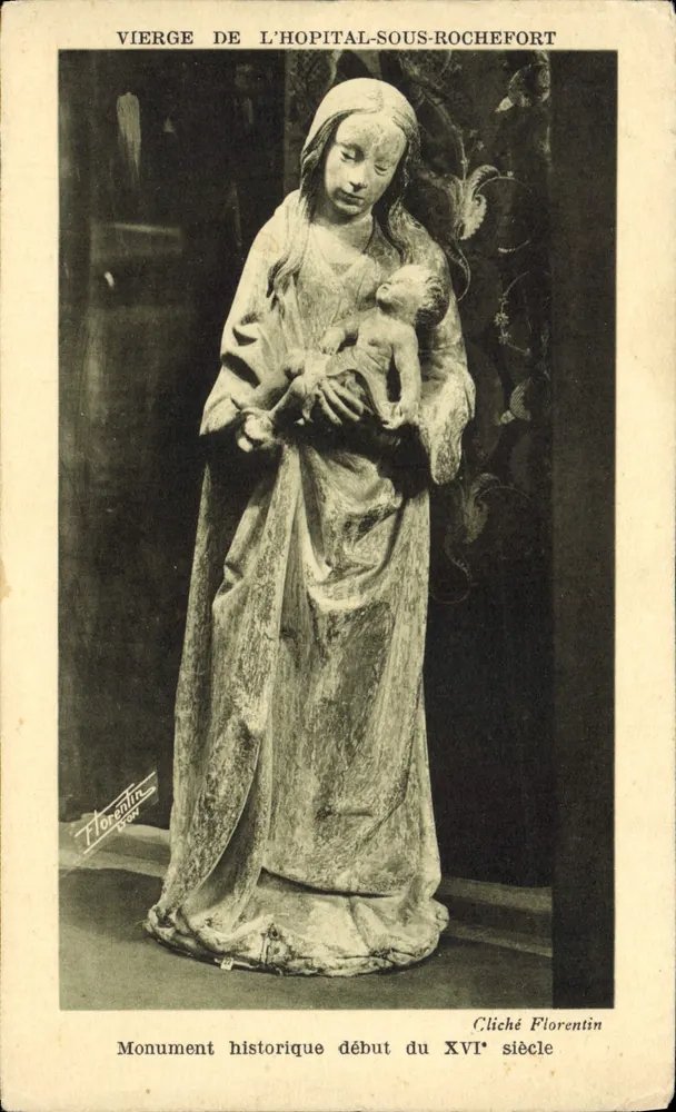 Vierge de l'Hôpital-sous-Rochefort — statue historique début XVIe siècle — Cliché Florentin - Vorderseite