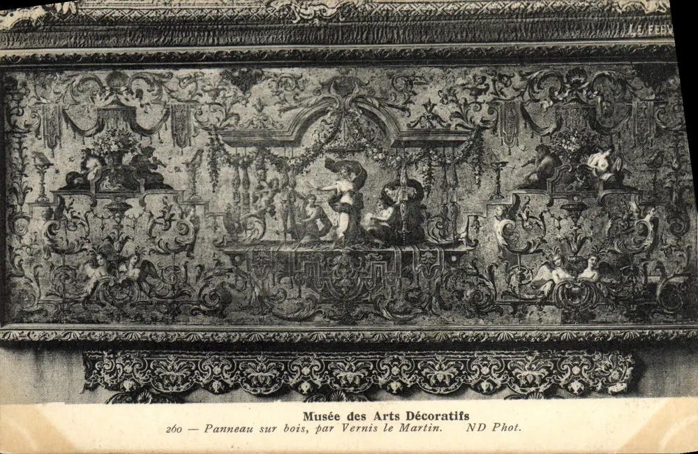 Musée des Arts Décoratifs — Holztafel, von Vernis le Martin — ND Phot. - Vorderseite