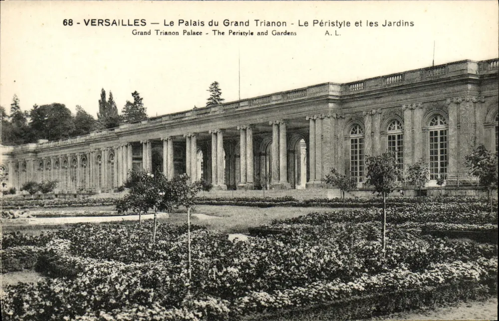 Versailles — Das Schloss des Grand Trianon — Der Pérystyle und die Gärten — A.L. - Vorderseite