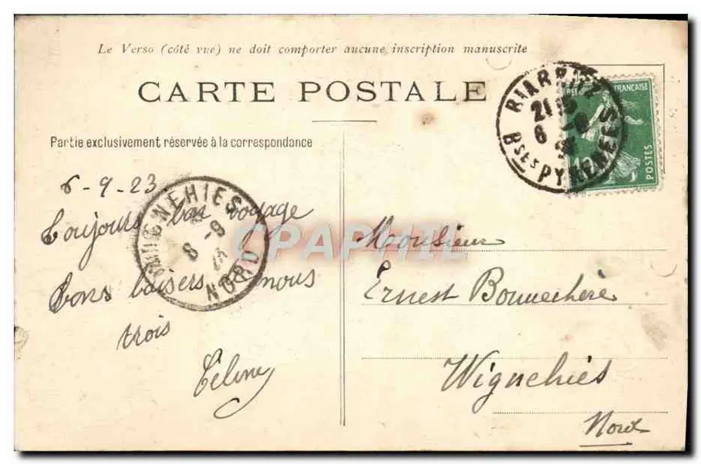 Biarritz — Rocha no mar na Praia — Editor não identificado, n° 36 - Verso