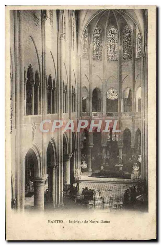 MANTES - Interior da Notre-Dame — Beaumont (repr. edit., Mantes) - Frente