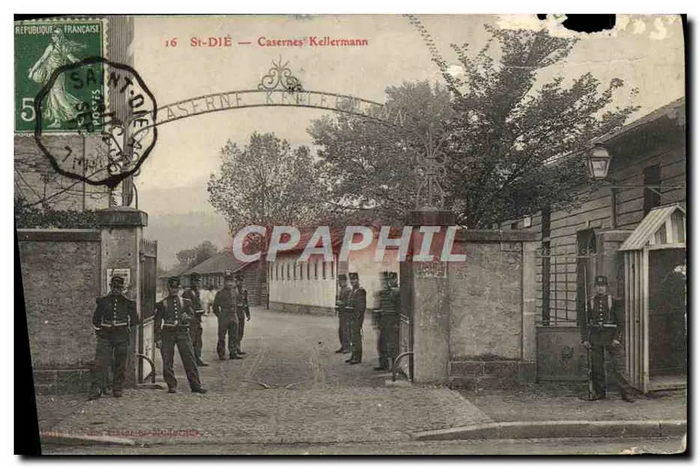 古董明信片 斯特拉斯堡 卡塞内尔军营军事纪念品 - 正面