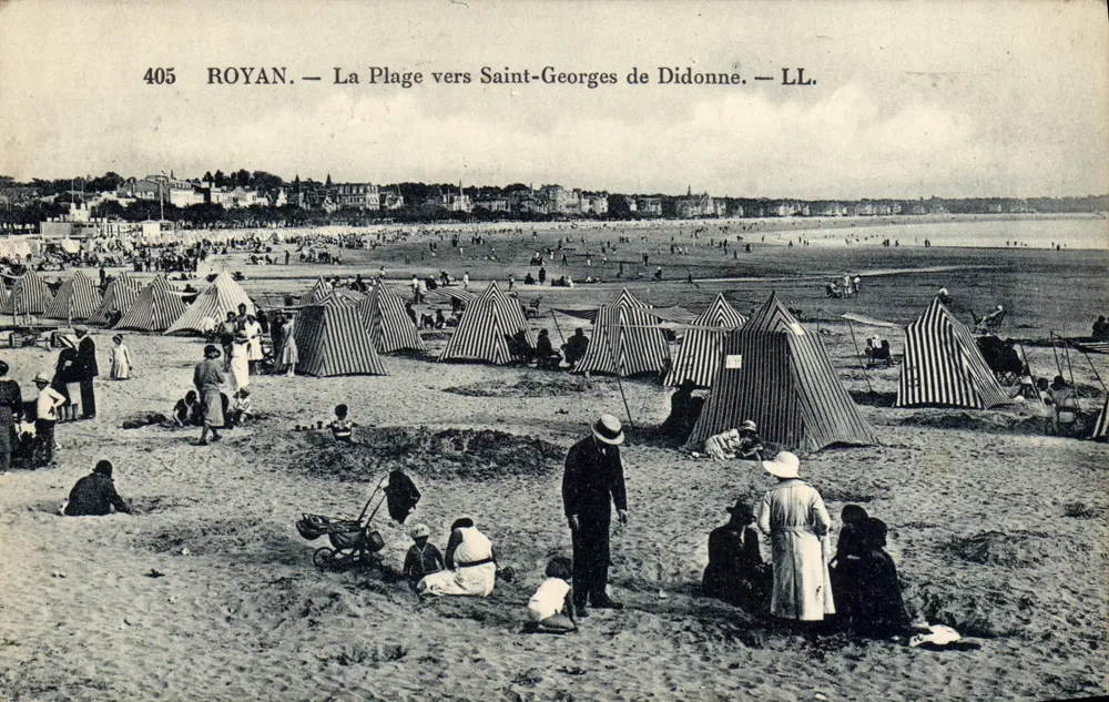 Royan — La Plage verso Saint-Georges de Didonne — LL. — N° 405 - Recto