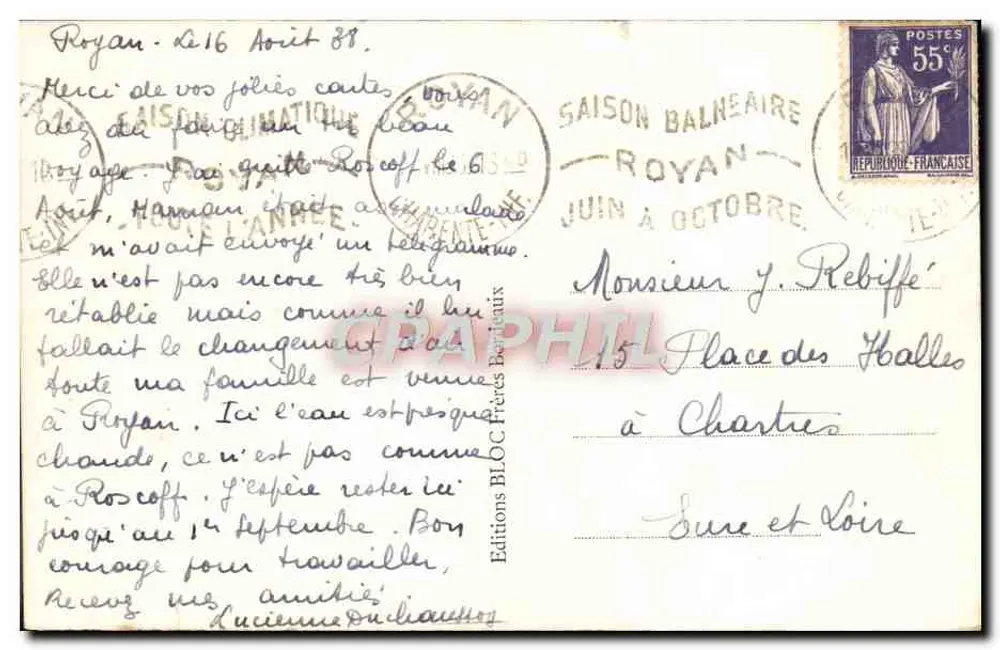 Royan-Pontaillac — Die Gillet-Bucht, Die Felsen und der Südpunkt — Tito - Rückseite