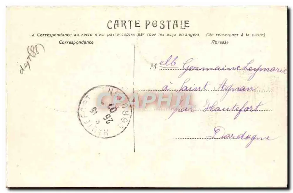 Ruisseau de Mérelle — Gérardmer — Cliché e Edição A. Largeron - Verso