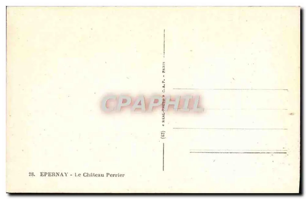 Epernay - O Castelo Perrier — editor C.A.P. Paris, n° 28 - Verso