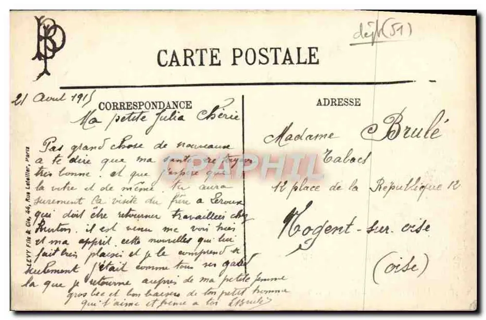Chalons-sur-Marne — Colégio Municipal — LL. - Verso