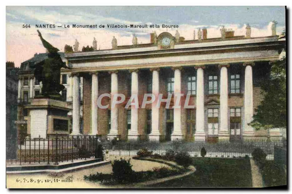 NANTES — Der Monument de Villebois-Mareuil und die Bourse - Vorderseite