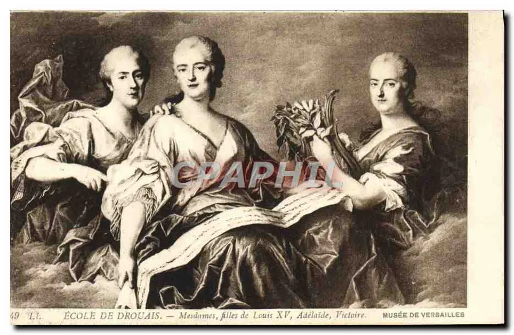 Damen Töchter von Ludwig XV, Adélaïde, Victoire — Schule von Drouais — Museum von Versailles - Vorderseite