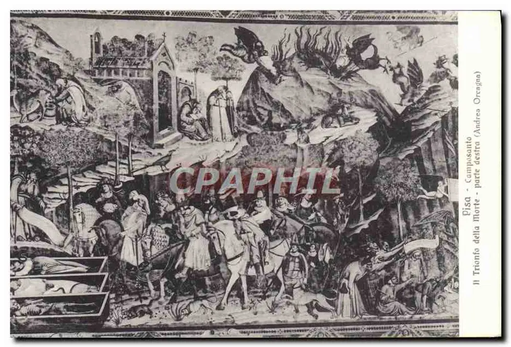 Pisa - Camposanto - Rechte Seite - Il Trionfo della Morte (Andrea Orcagna) - Vorderseite