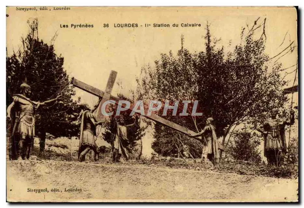 Lourdes - 1. Station des Calvariums — Sireygeol, Verlag, Lourdes - Vorderseite