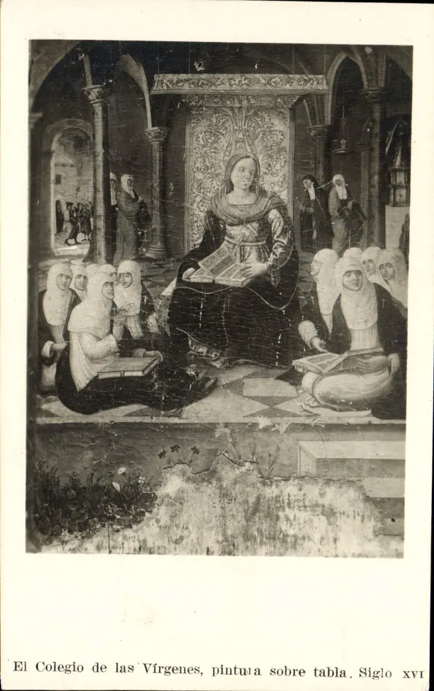El Colegio de las Vírgenes — Malerei auf Holz aus dem 17. Jahrhundert — Museo de Bellas Artes de Zaragoza - Vorderseite