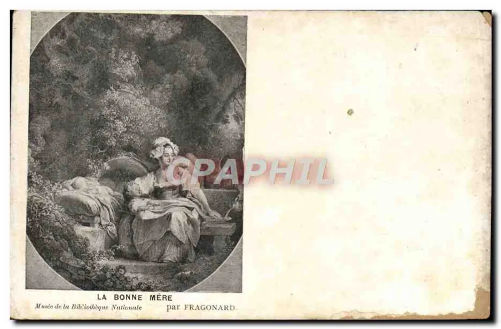 Die Gute Mutter — Gemälde von Fragonard — Musée de la Bibliothèque Nationale - Vorderseite