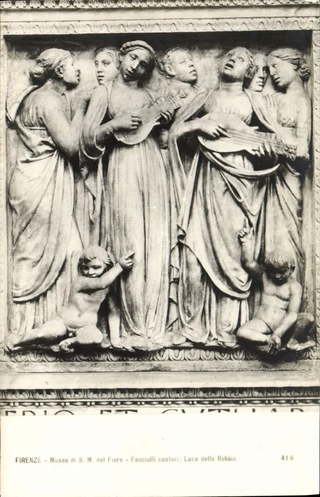 Florencio - Museum van S. M. del Fiore - Zangende kinderen; Luca della Robbia - n° 416 - Voorkant