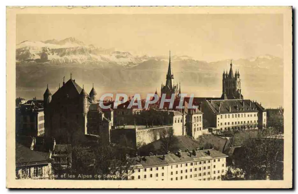 Lausanne und die Alpen der Savoyen — Phototypie Co. Neuchâtel - Vorderseite