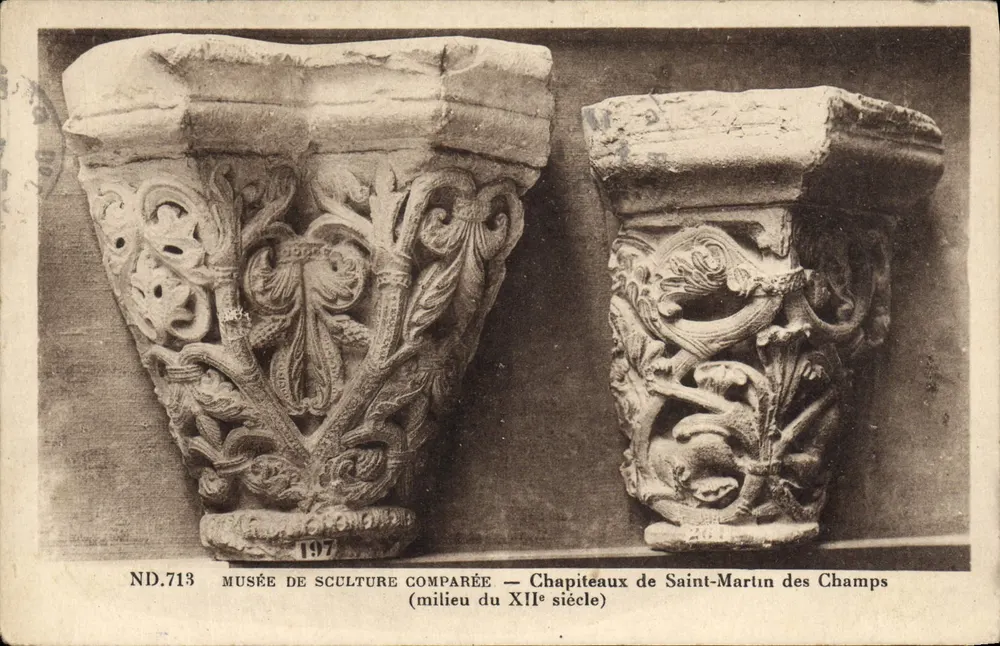 Kapitelle von Saint-Martin des Champs — Museum für vergleichende Skulptur — Mitte des 12. Jahrhunderts - Vorderseite