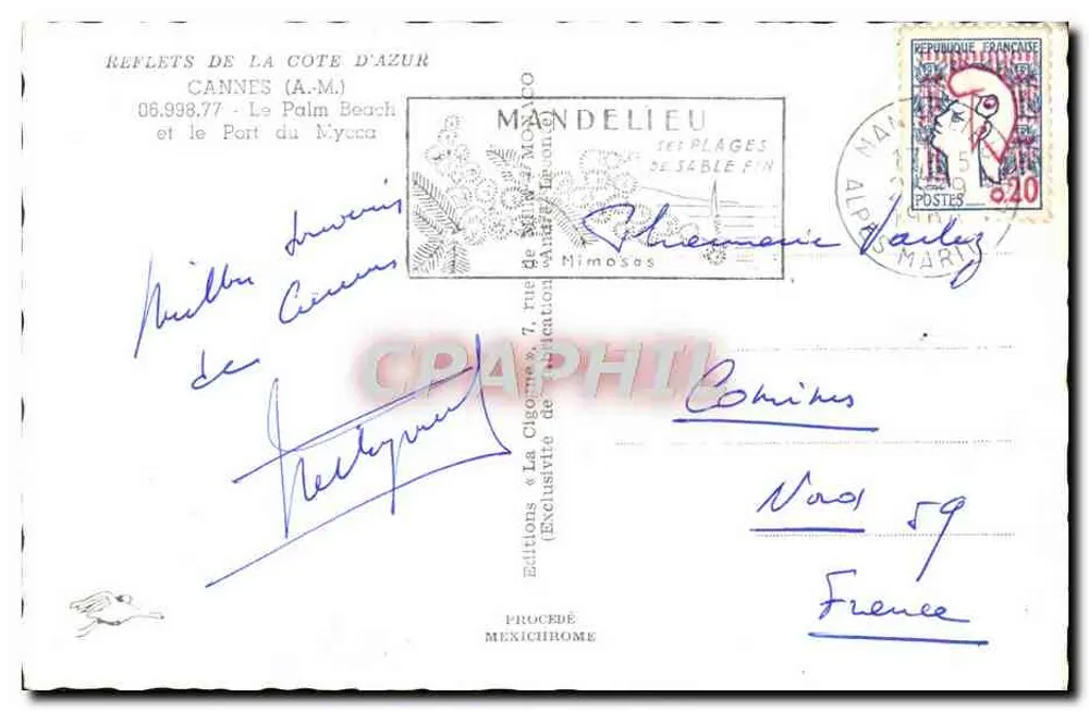Le Palm Beach — Cannes (A.M.) — Editionen « La Cigogne » - Rückseite