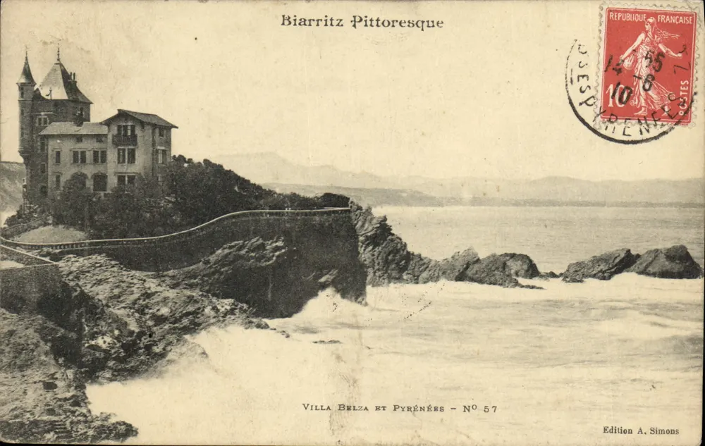 Biarritz Pittoresk — Villa Belza und Pyrénées — Nr. 57 — Edition A. Simons - Vorderseite