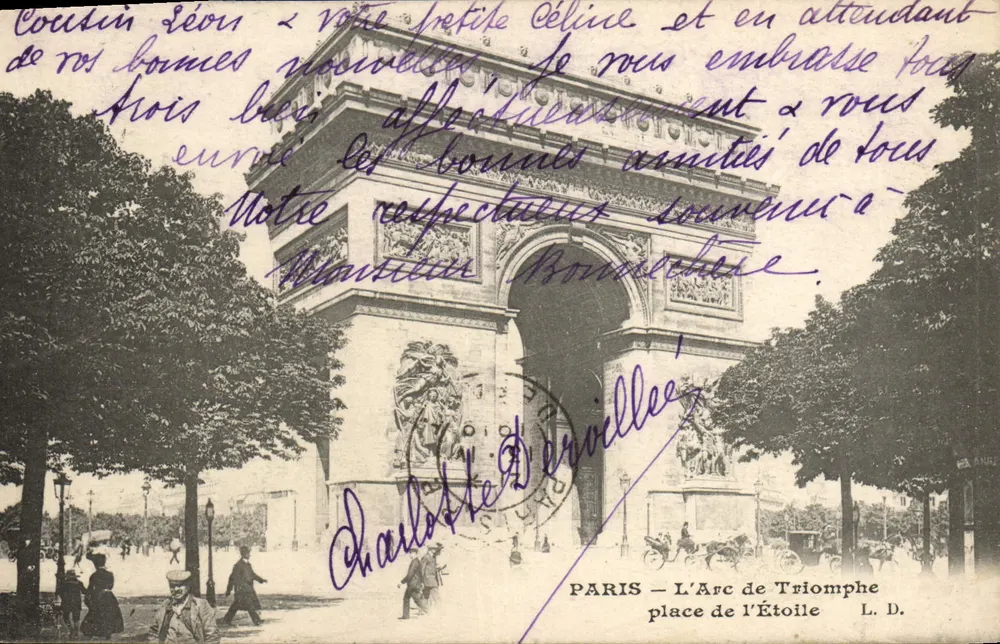 Paris — O Arco do Triunfo — place de l'Étoile — L. D. - Frente