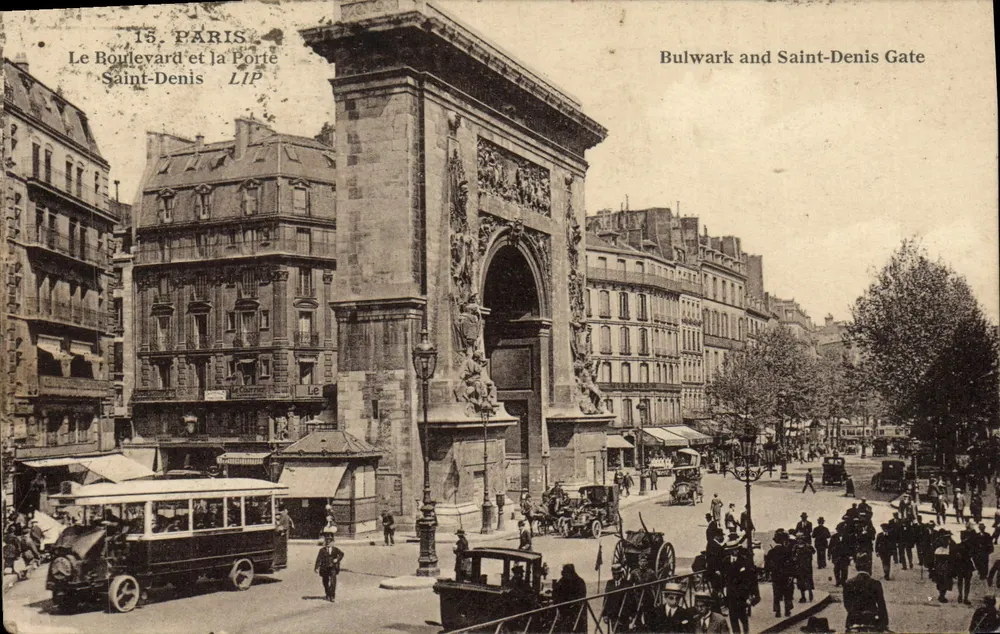 Paris — O Boulevard e a Porta Saint-Denis — LIP - Frente