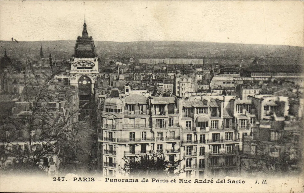 Paris – Panorama von Paris und Rue André del Sarte — J. H. n°247 - Vorderseite