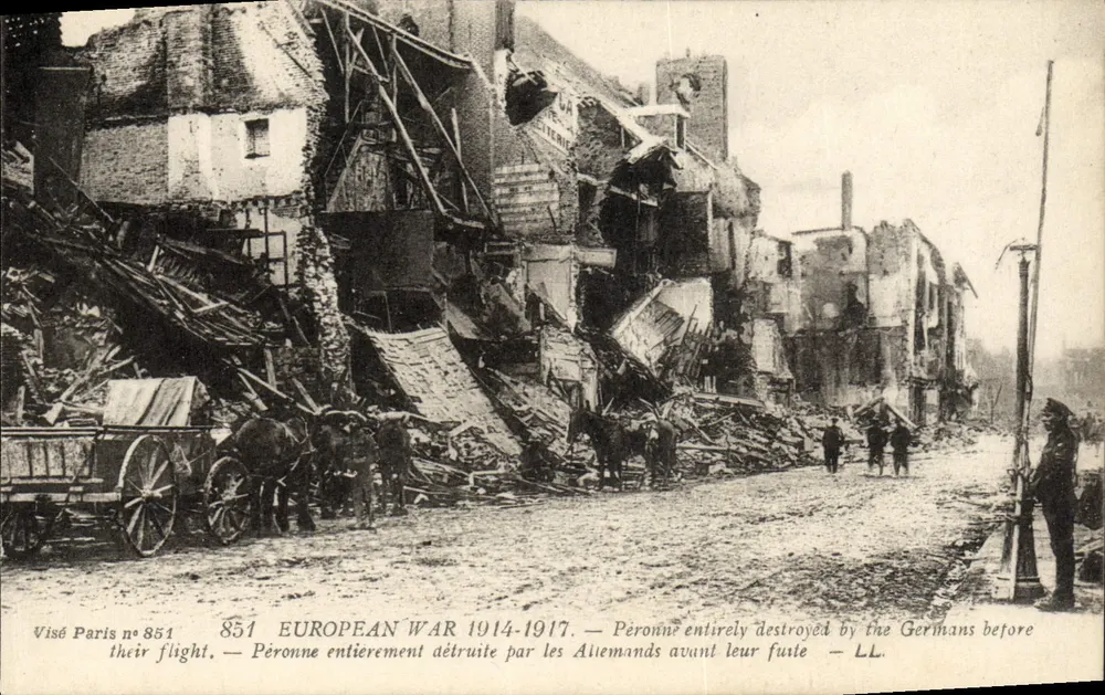 Péronne — zerstört von den Deutschen vor ihrem Rückzug — Visé Paris n°851 - Vorderseite