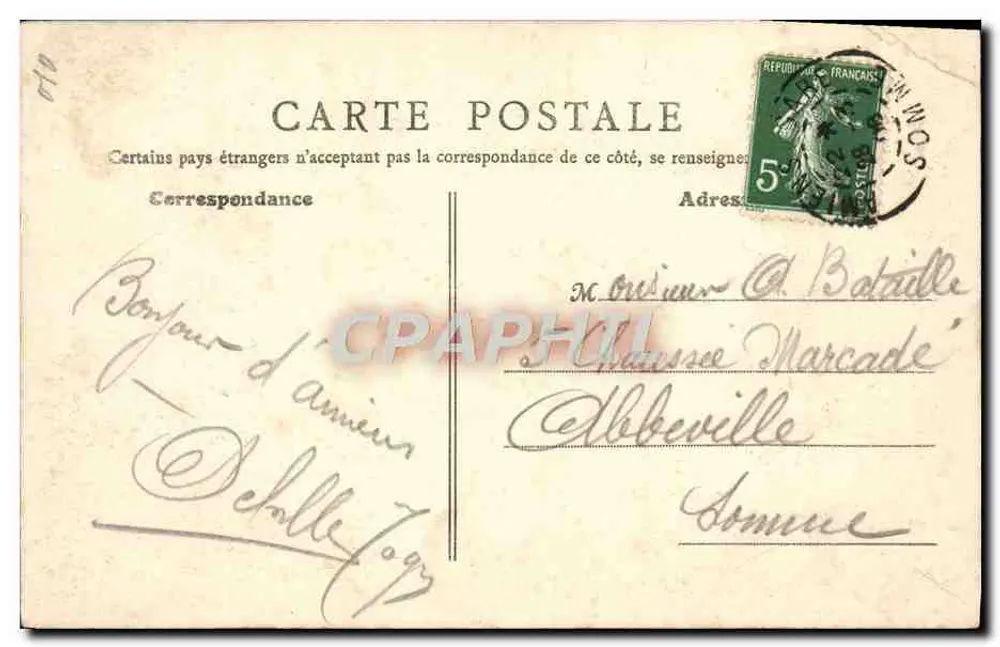 Amiens — Lembrete de Amiens — Edição das Novas Galerias em Amiens - Verso