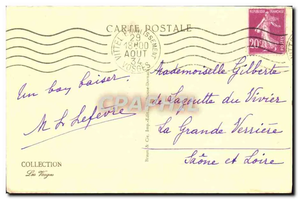 VITTEL — O PARQUE INFANTIL — Braun & Cie, Imp. Vittel - Verso
