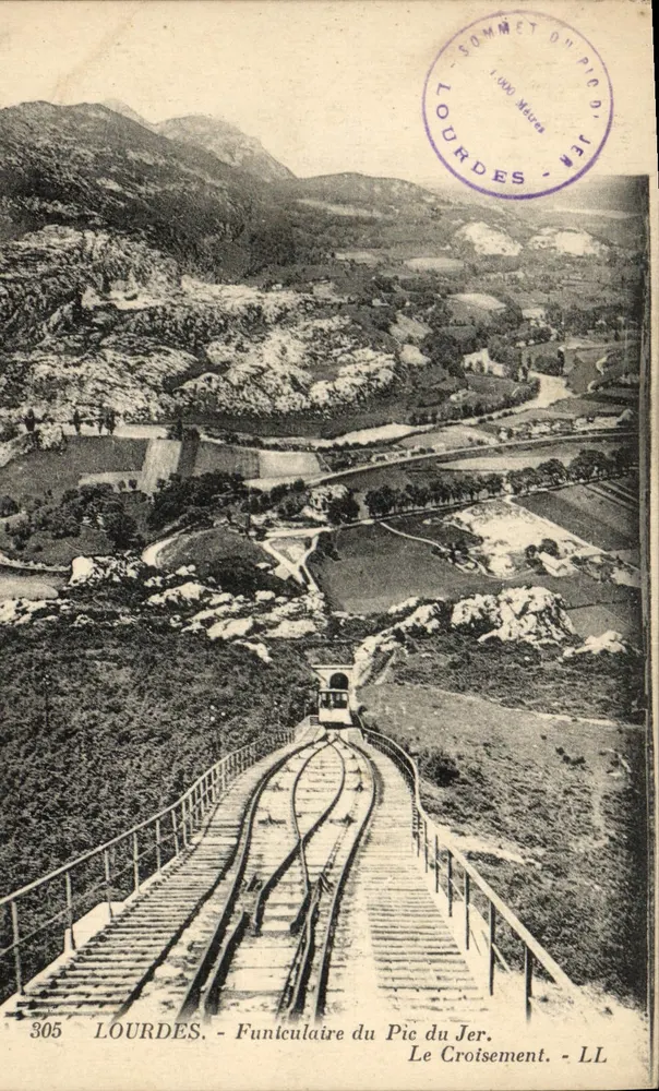 Lourdes - Seilbahn des Pic du Jer. Der Kreuzungspunkt. - LL - Vorderseite