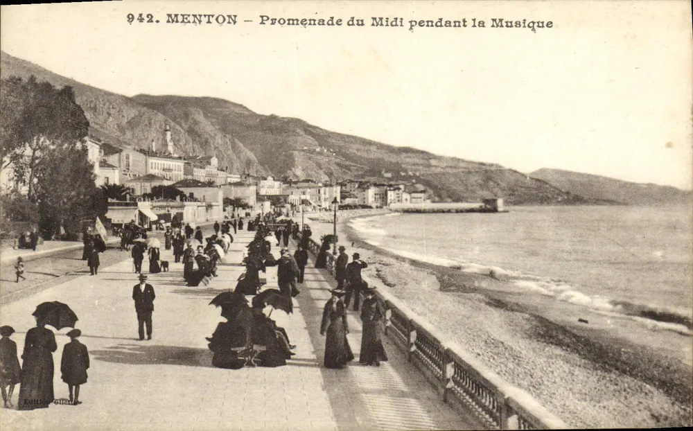Menton – Promenade du Midi während der Musik — Edition Giletta, Nr. 942 - Vorderseite